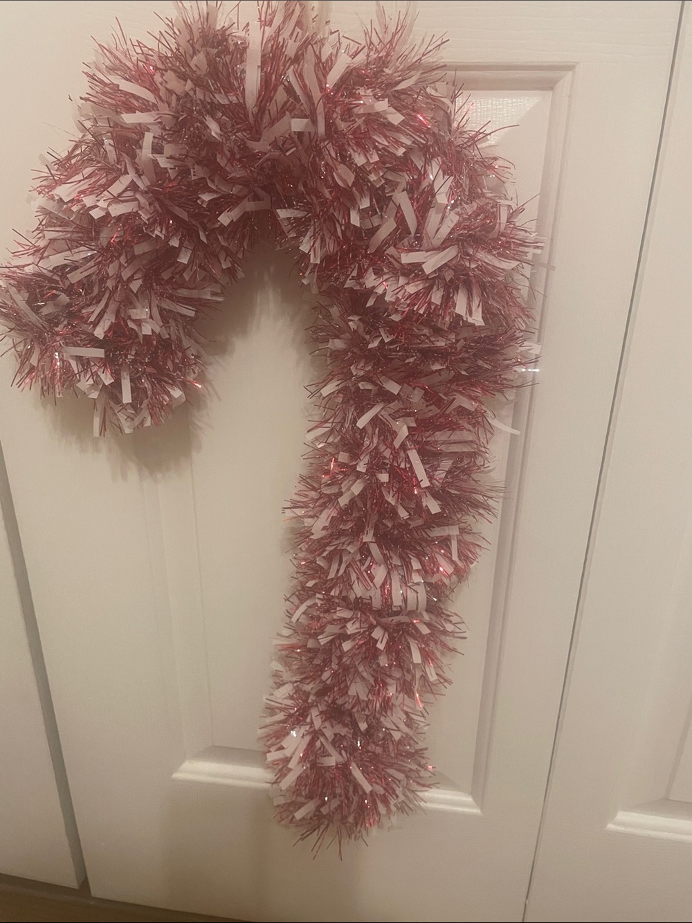 Holiday Candy Cane Tinsel Garland - Red/White